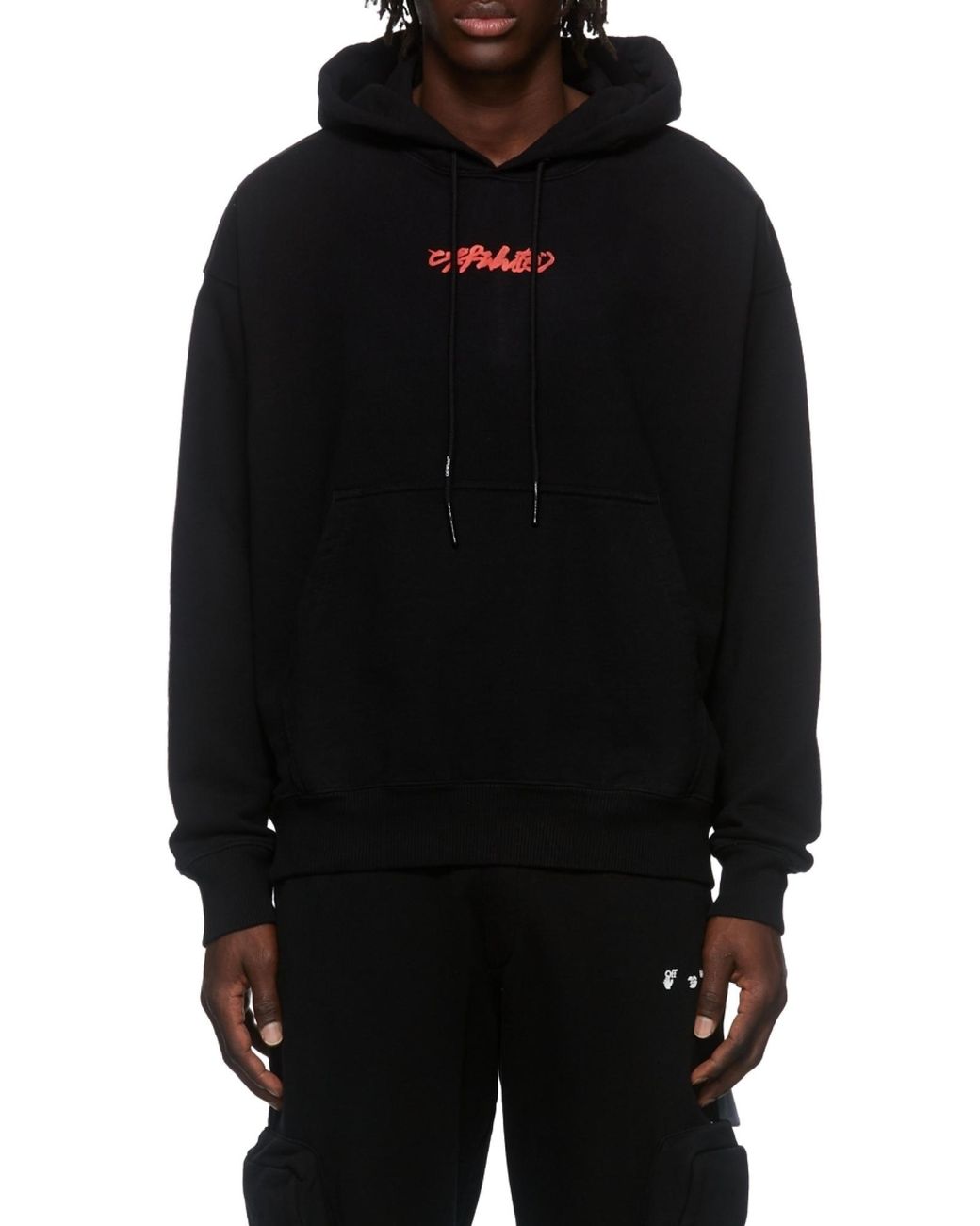 Off-White c/o Virgil Abloh Black Logo-Print Arrow Painterly-Print Hoodie for men