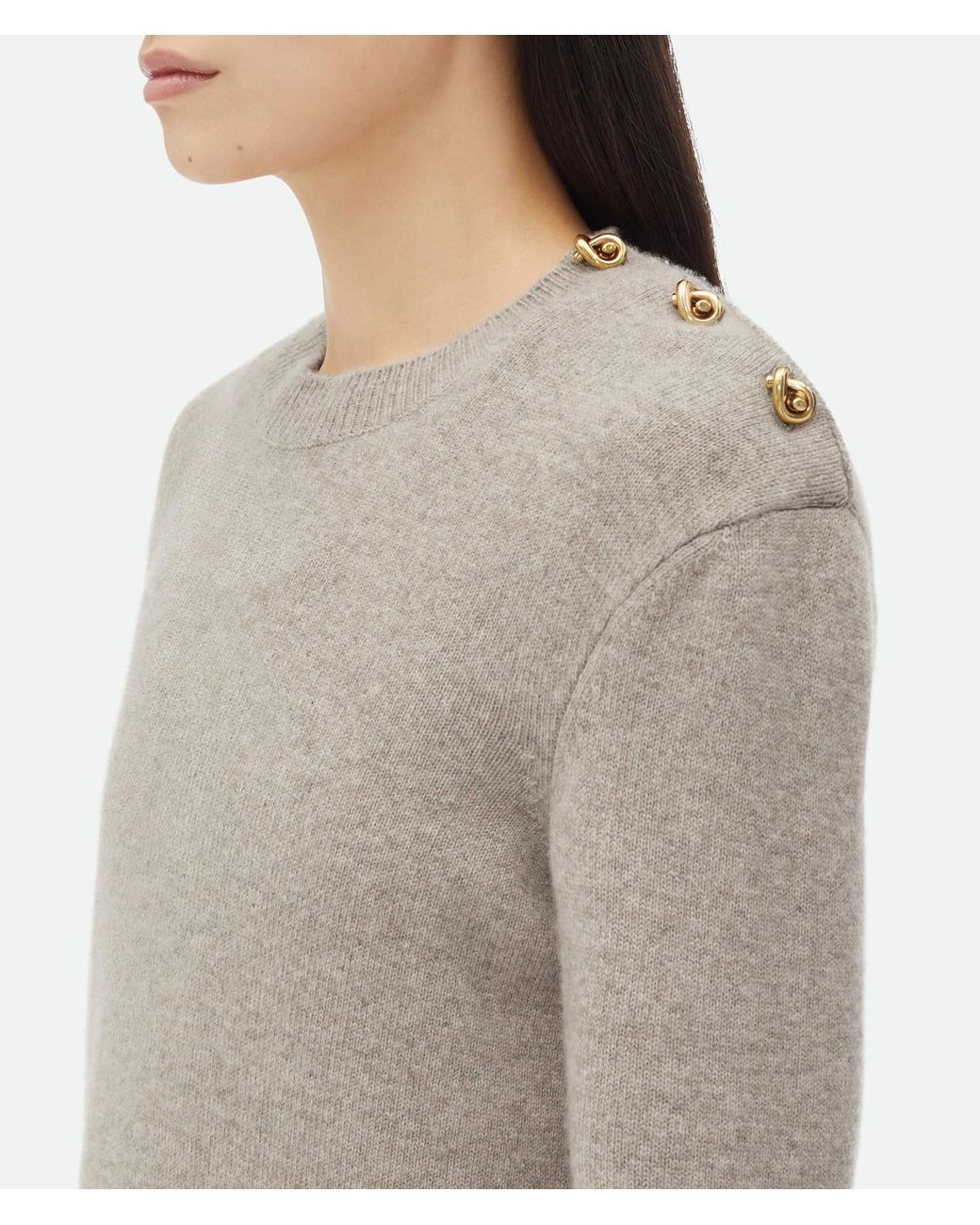 Bottega Veneta Blue Cashmere Sweater With Knot Buttons