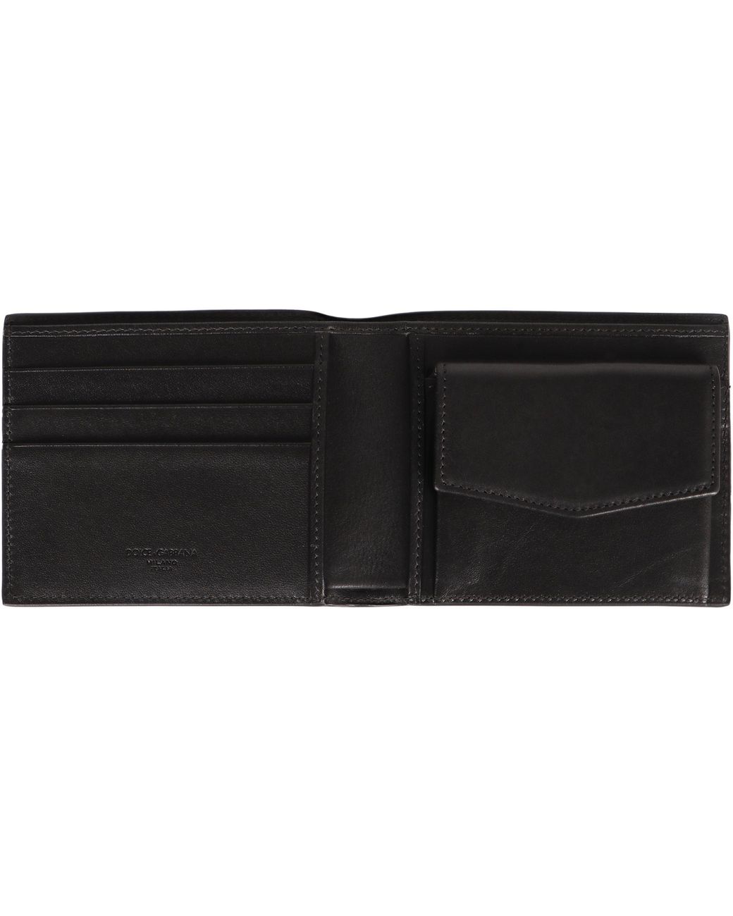 Dolce & Gabbana Black Logo Plaque Bi-Fold Wallet for men