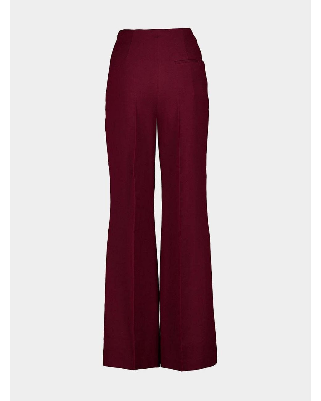 Roland Mouret Red Wide-Leg Silk-Blend Trousers
