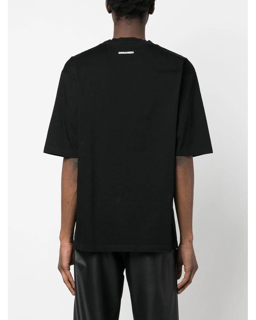 DSquared² Black Icon-Print Cotton T-Shirt for men