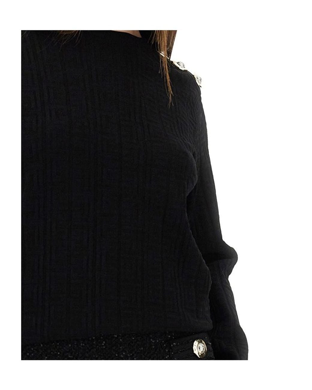 Balmain Blue Logo Monogram Jumper