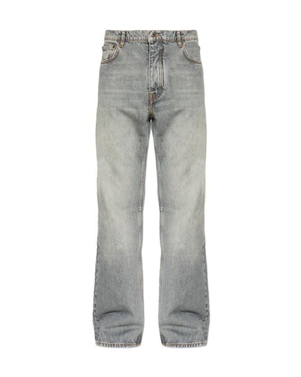 Off-White c/o Virgil Abloh Gray Logo Patch Bootcut Jeans for men
