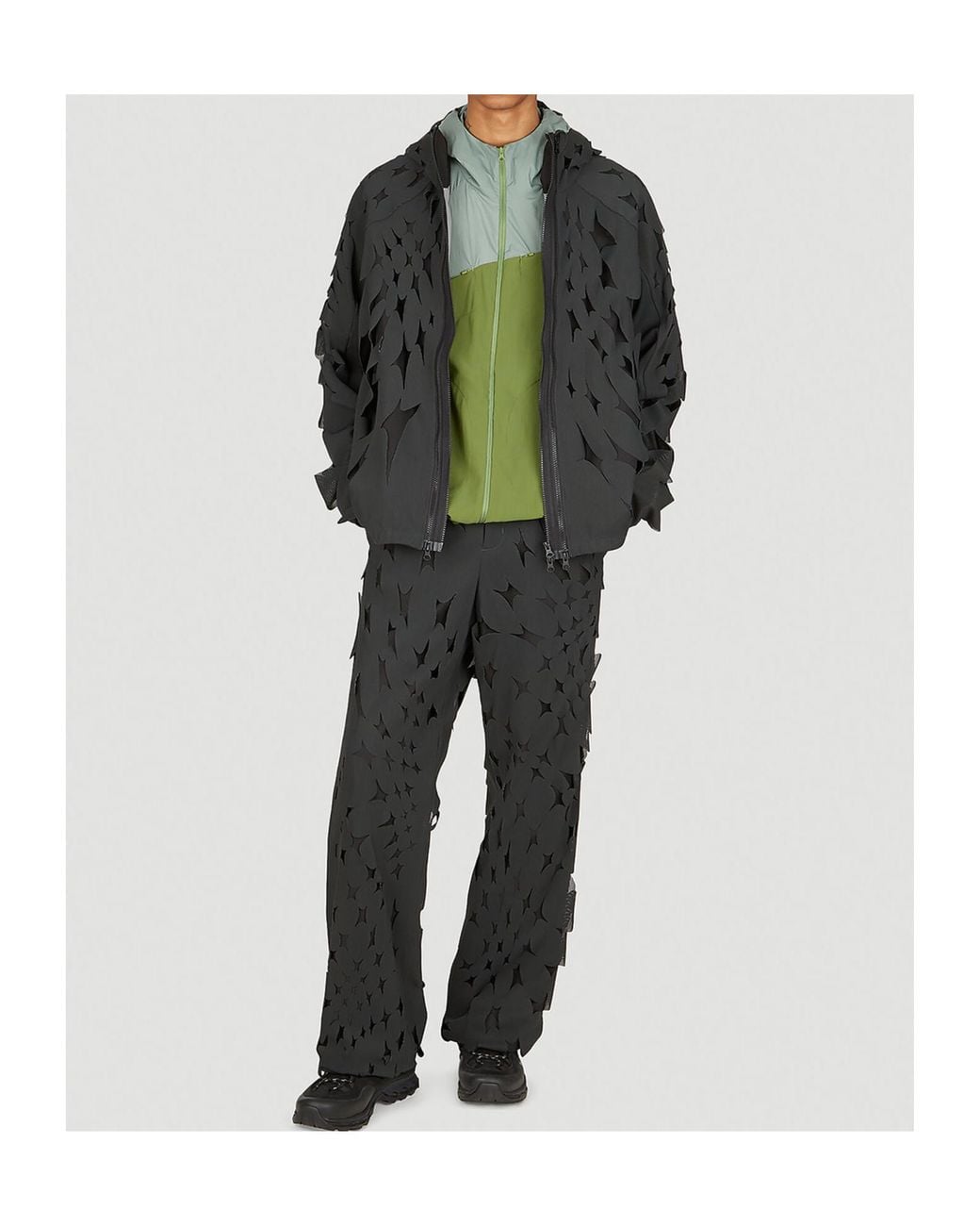 Post Archive Faction PAF Green Zipper Hooded Casual Jacket for men