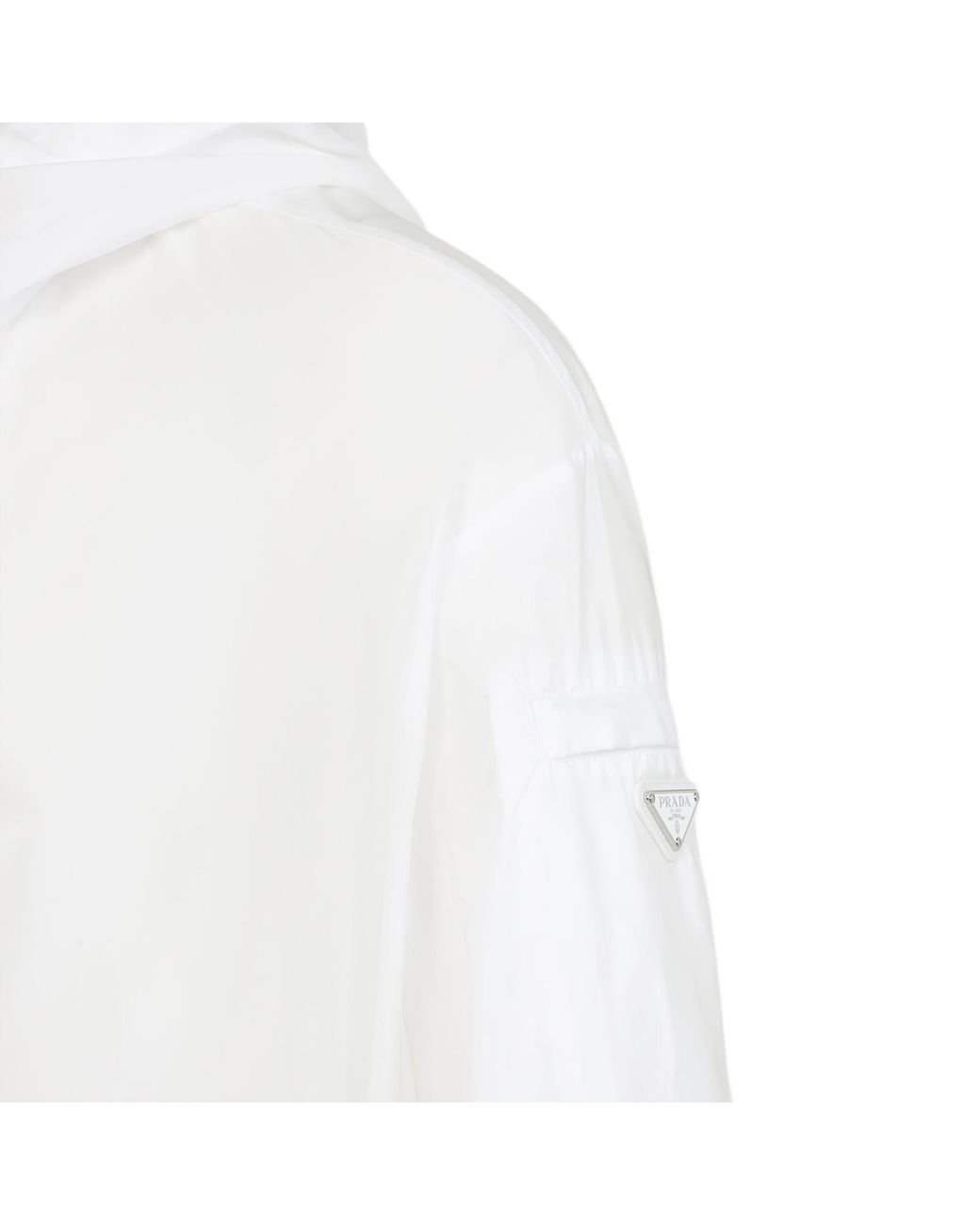 Prada White Zip-Up Hooded Jacket for men