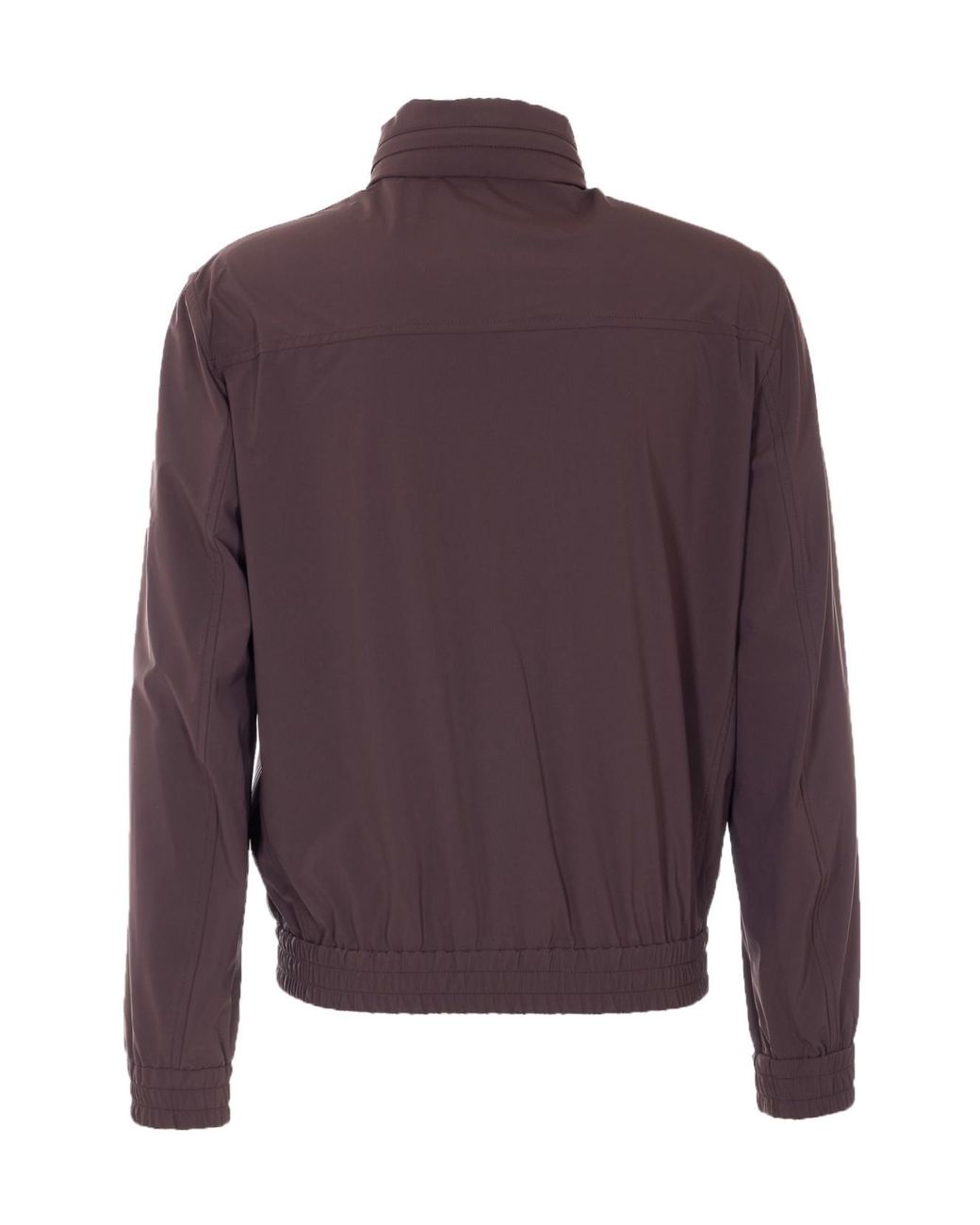 Brunello Cucinelli Purple Elasticated Hem Zipped Bomber Jacket for men