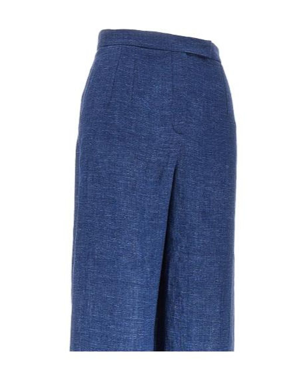 Emporio Armani Blue Linen Trousers
