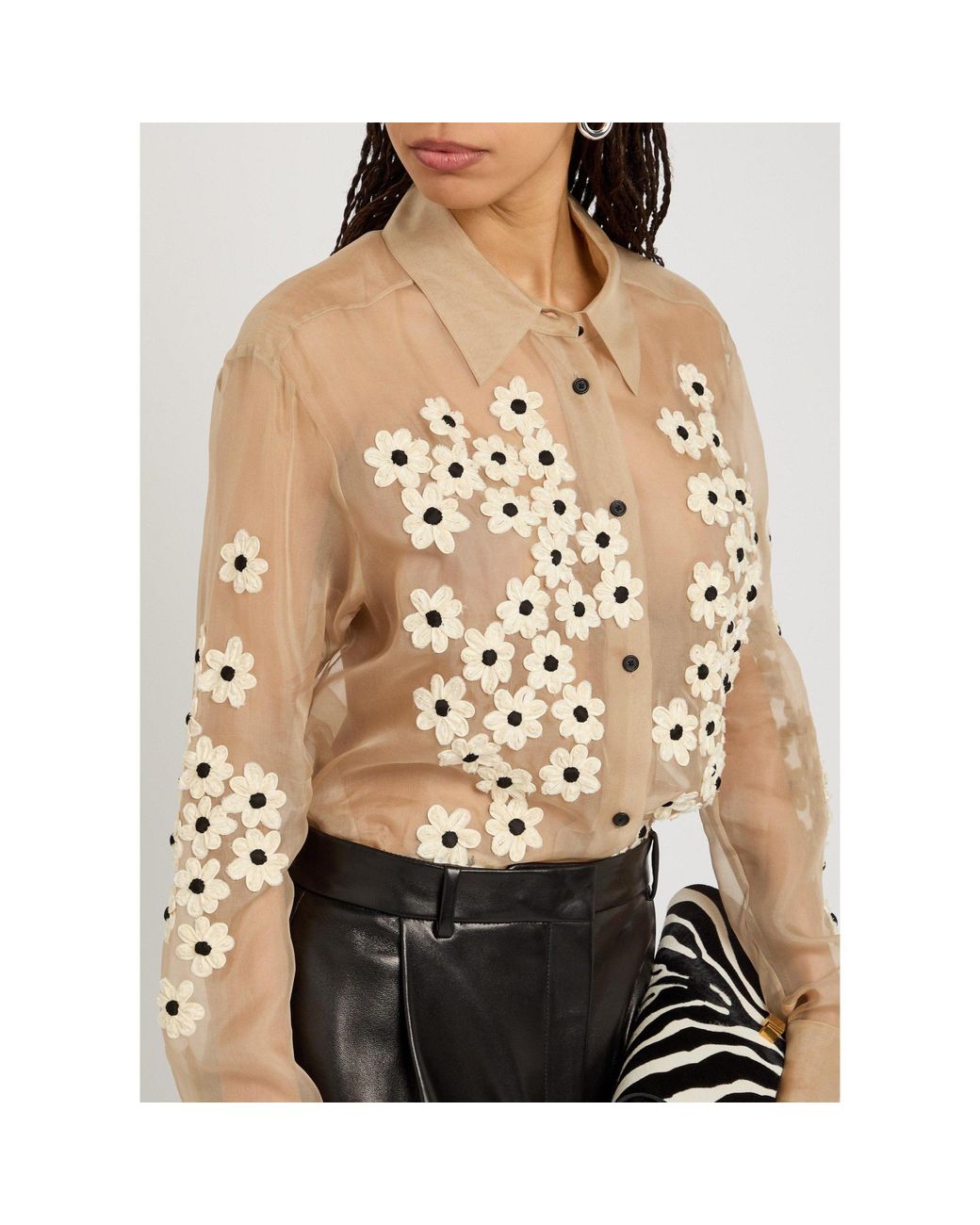 Khaite Natural Silk-Chiffon Shirt