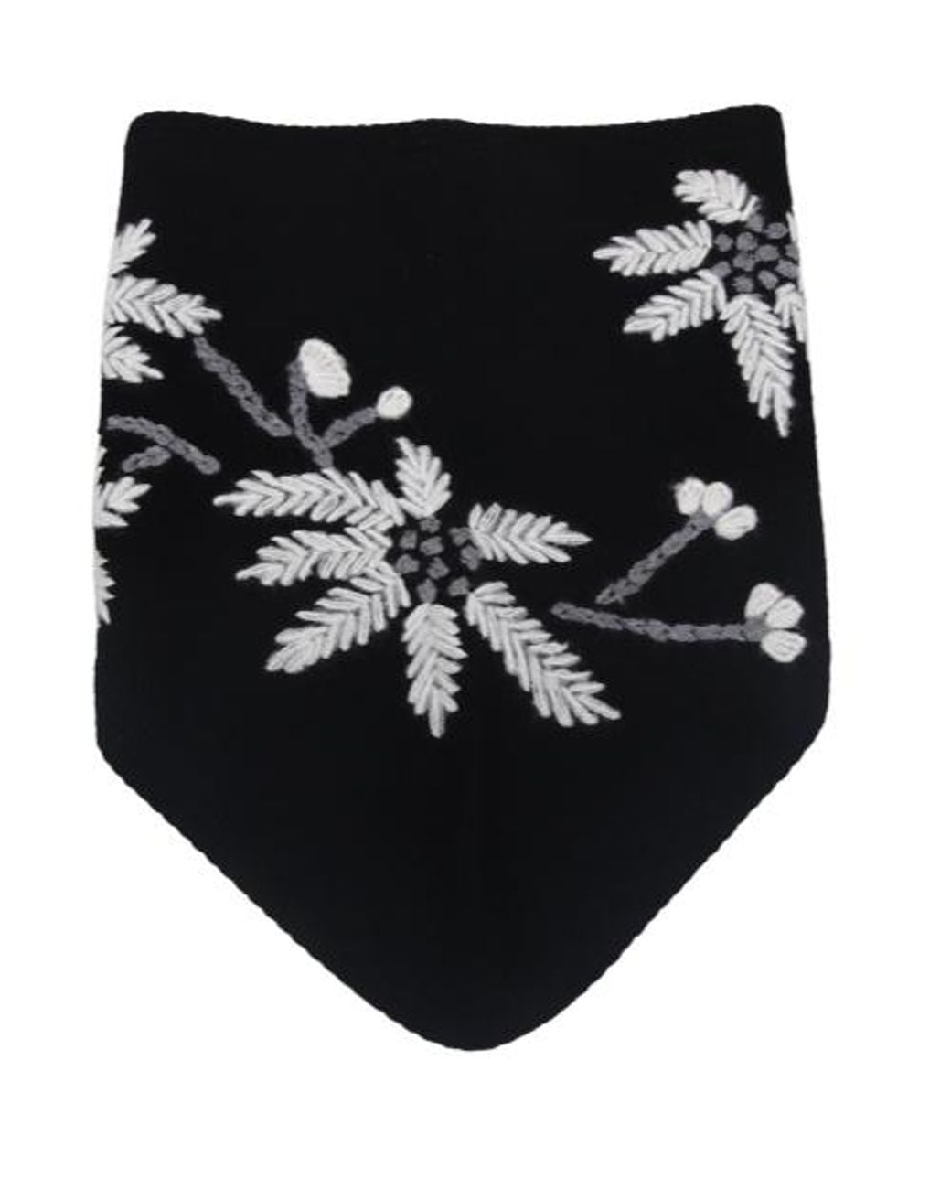 P.A.R.O.S.H. Black Wallaby Floral Knit Scarf