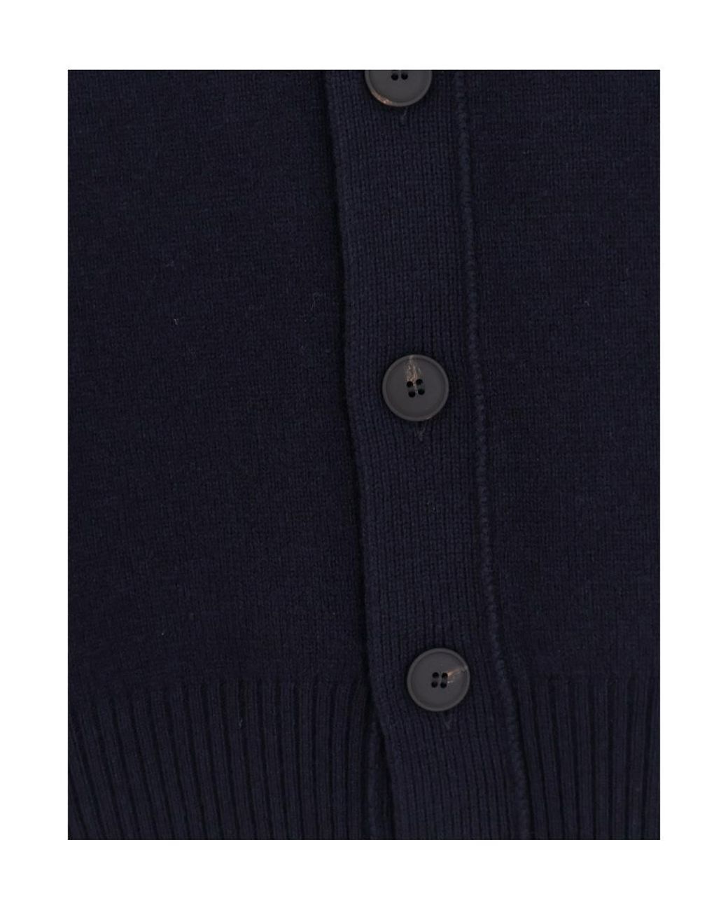 Gran Sasso Blue V-Neck Buttoned Cardigan for men