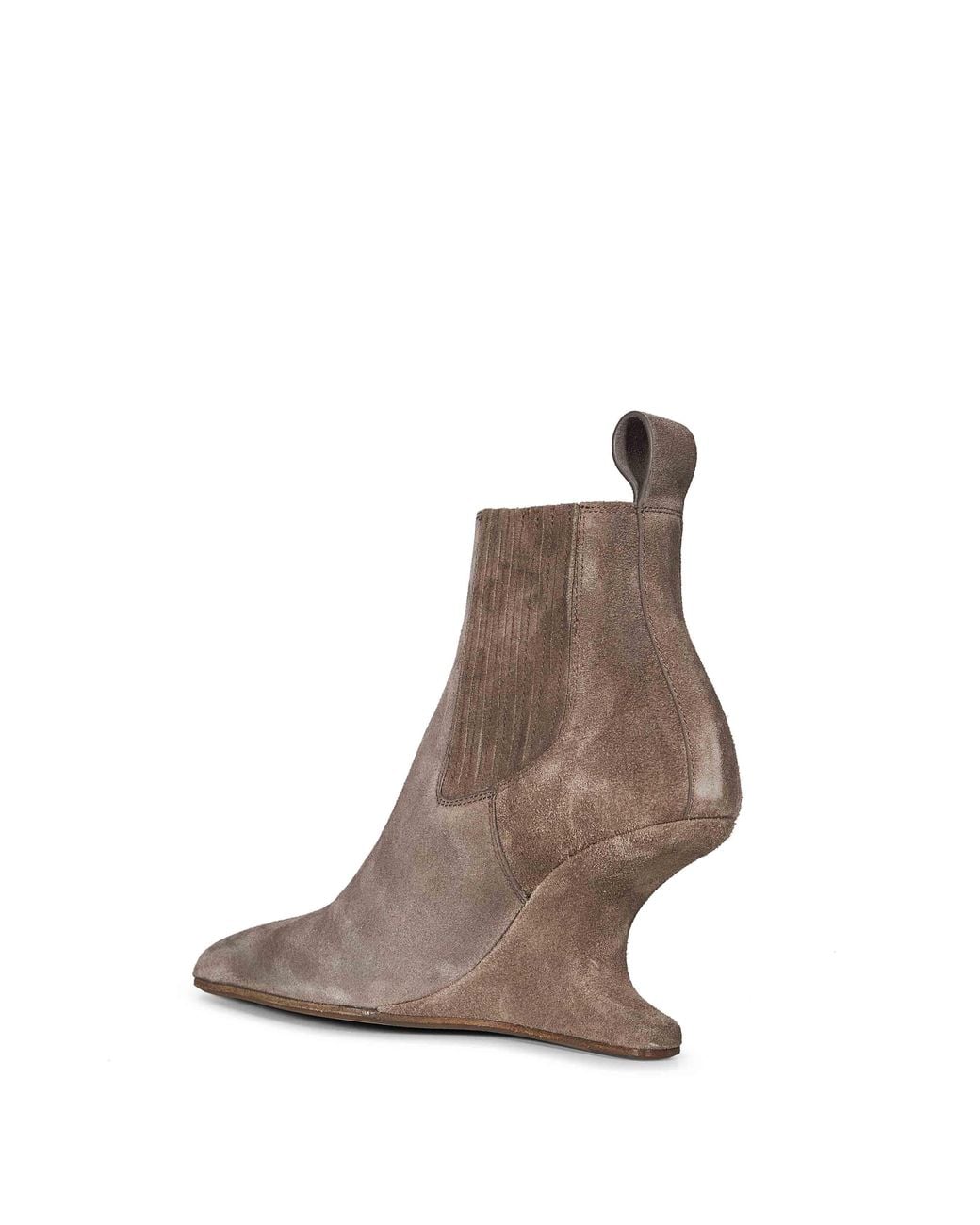 Rick Owens Brown Cantilever Ankle Boots