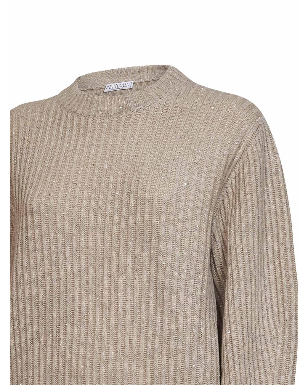 Brunello Cucinelli Brown Crewneck Knitted Jumper