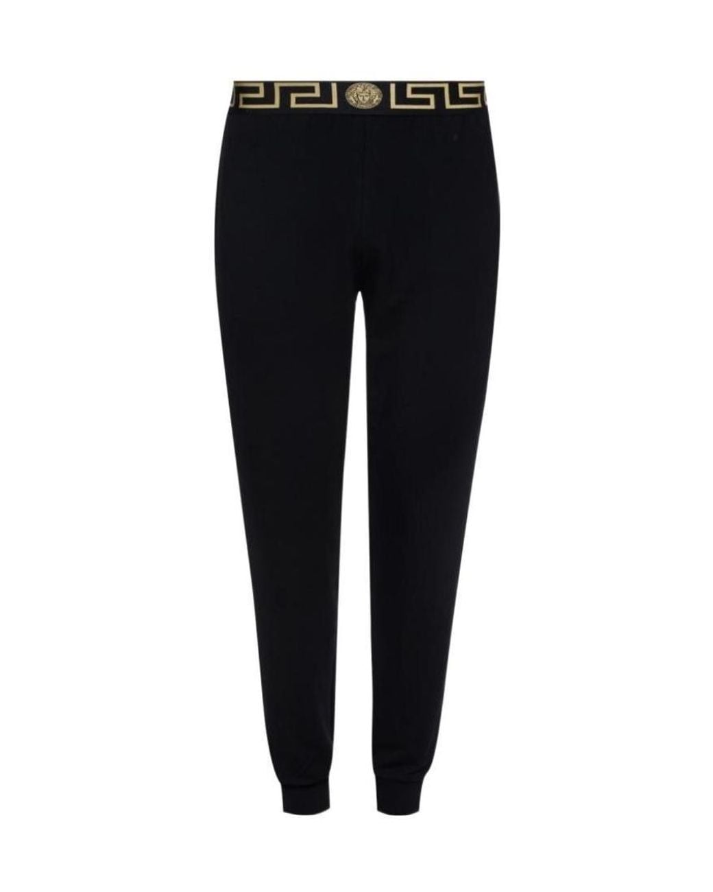 Versace Black Greca Track Pants for men