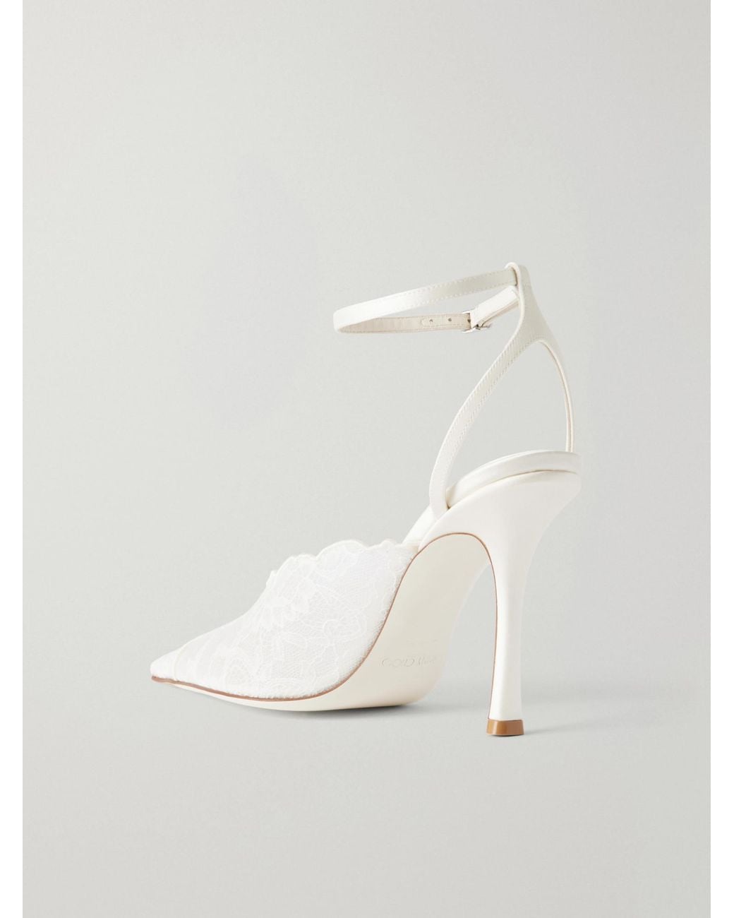 Jimmy Choo White Flower Lace High Heels