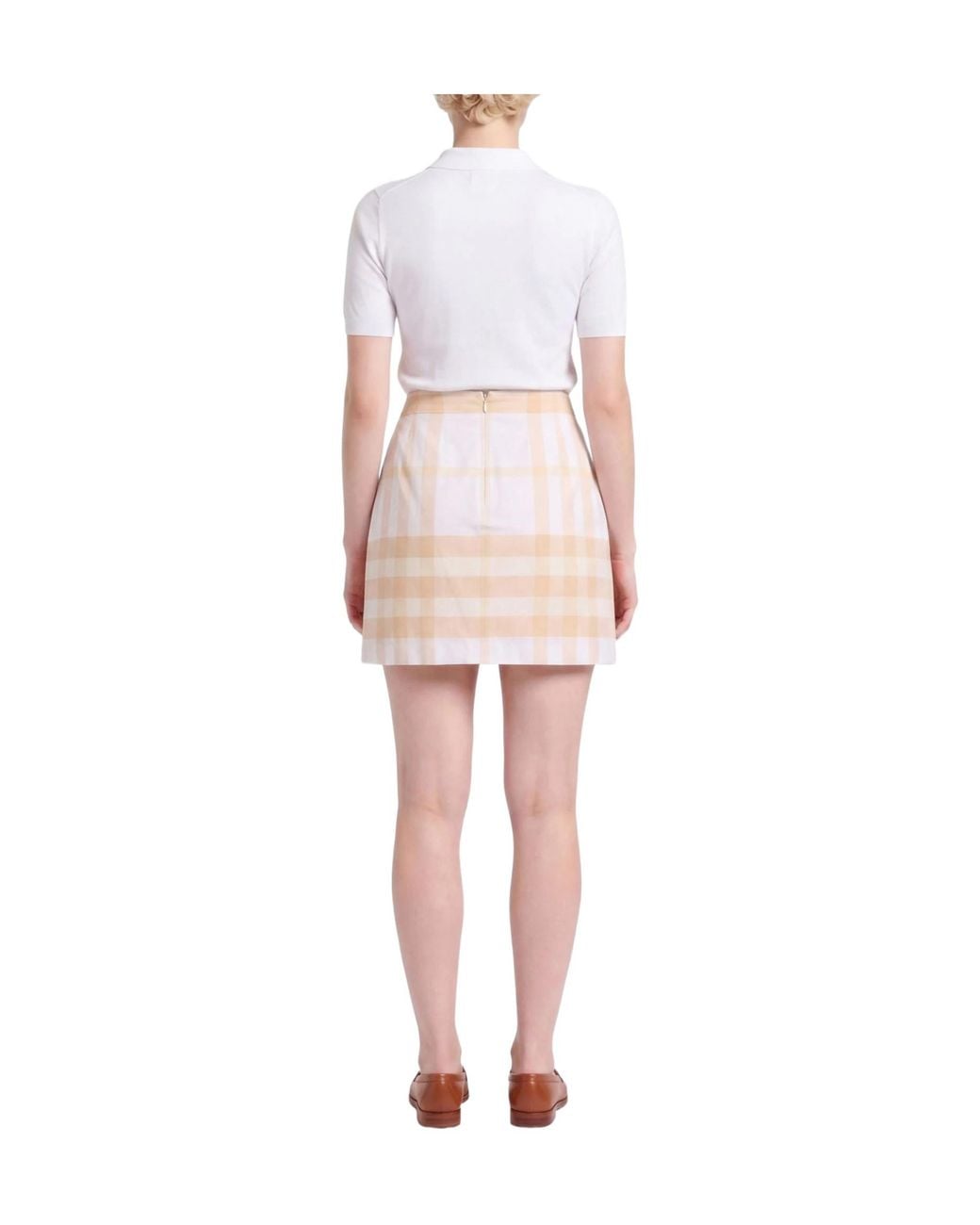 Burberry Natural Ivory Mini Skirt Cotton