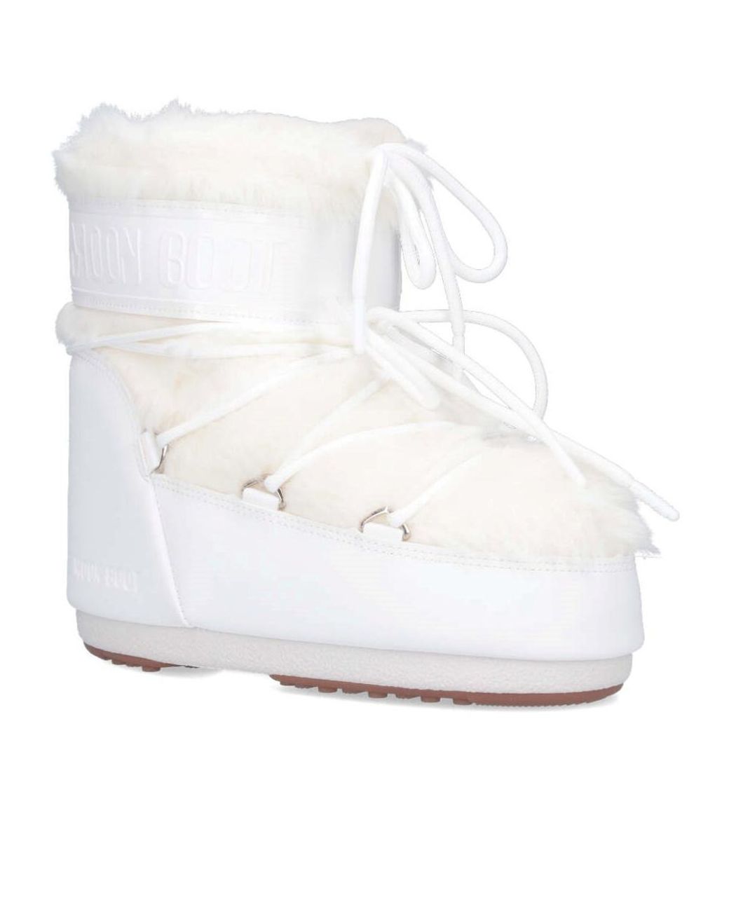 Moon Boot White Icon Low Faux-Fur Lace-Up Boots