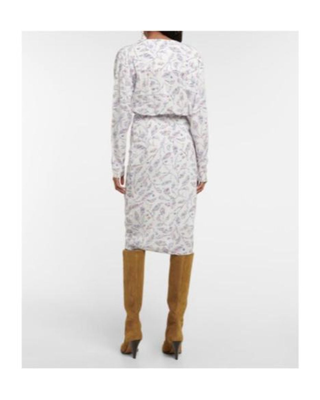Isabel Marant White Danalia Printed Jersey Midi Dress