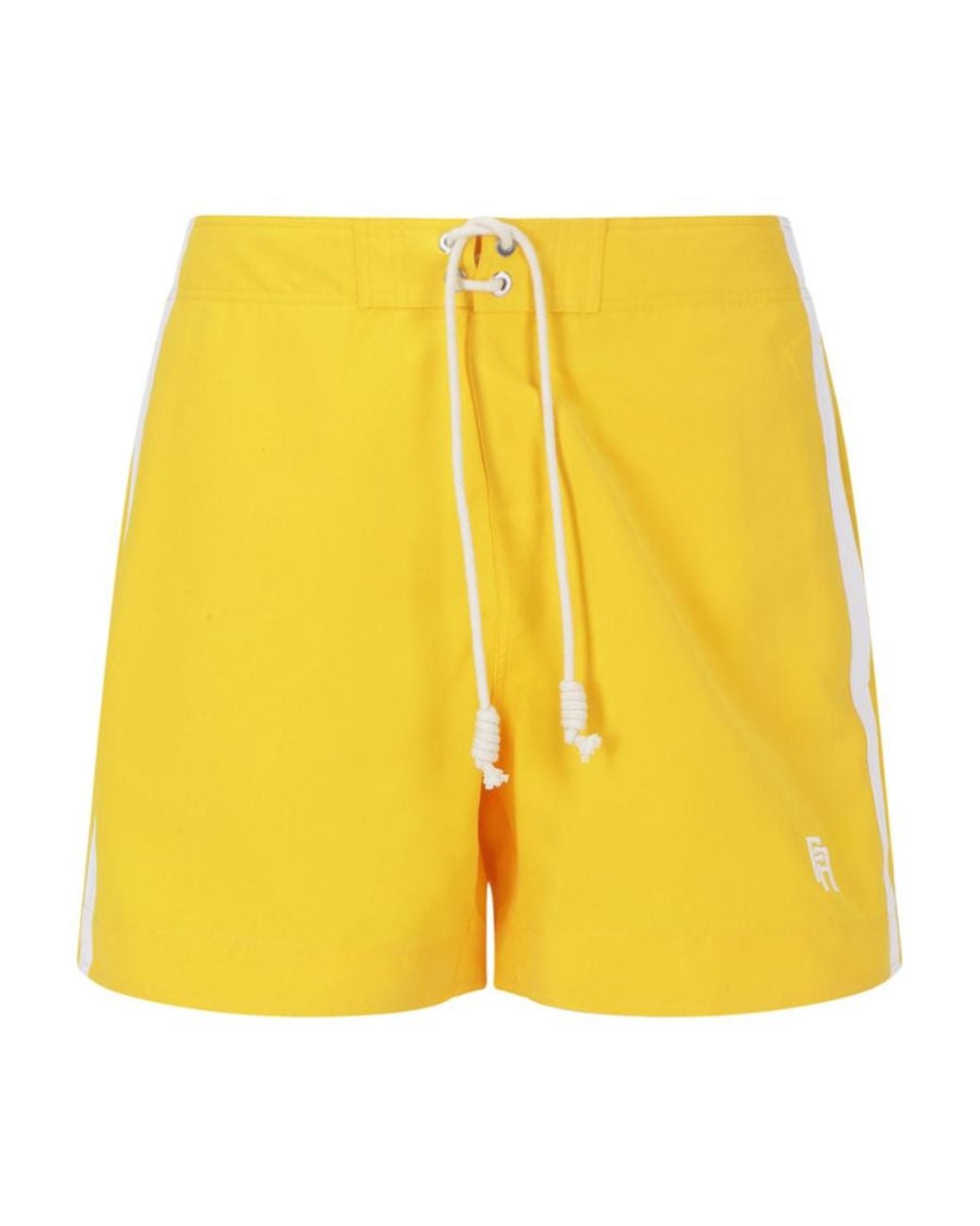 Palm Angels Yellow Striped Trim Swimming Shorts for men