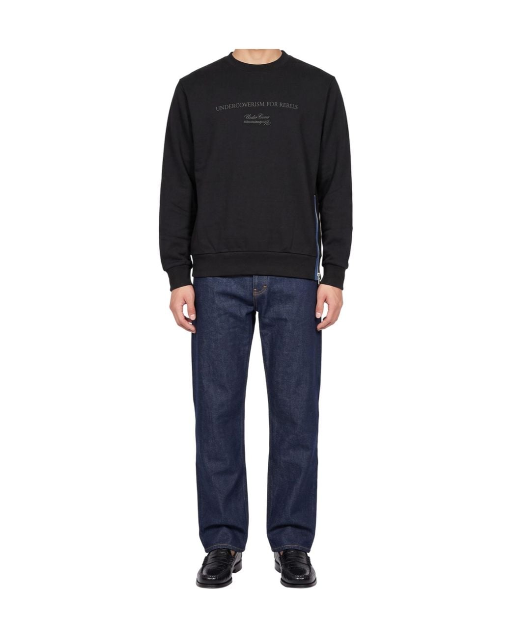 Undercover Black Logo Printed Crewneck Sweatshirt for men