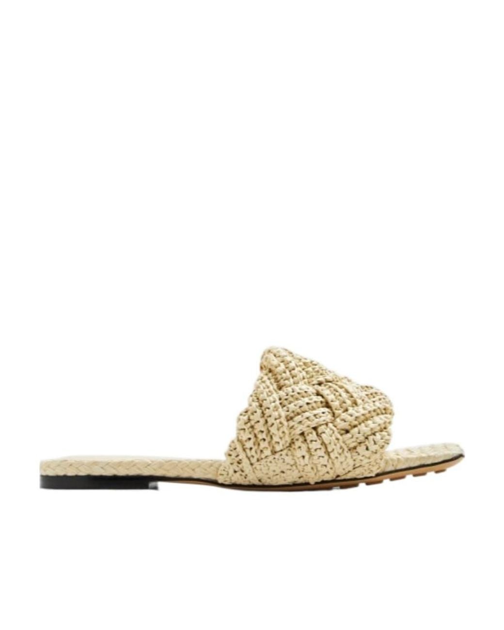 Bottega Veneta White Lido Flat Sandals