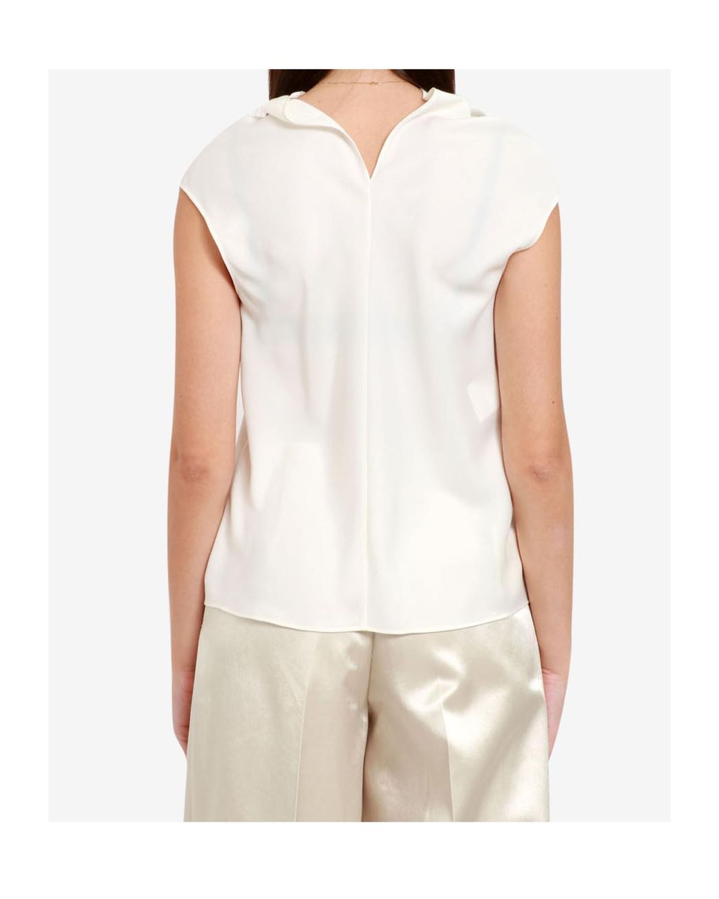 Philosophy Di Lorenzo Serafini White Drape Front Blouse