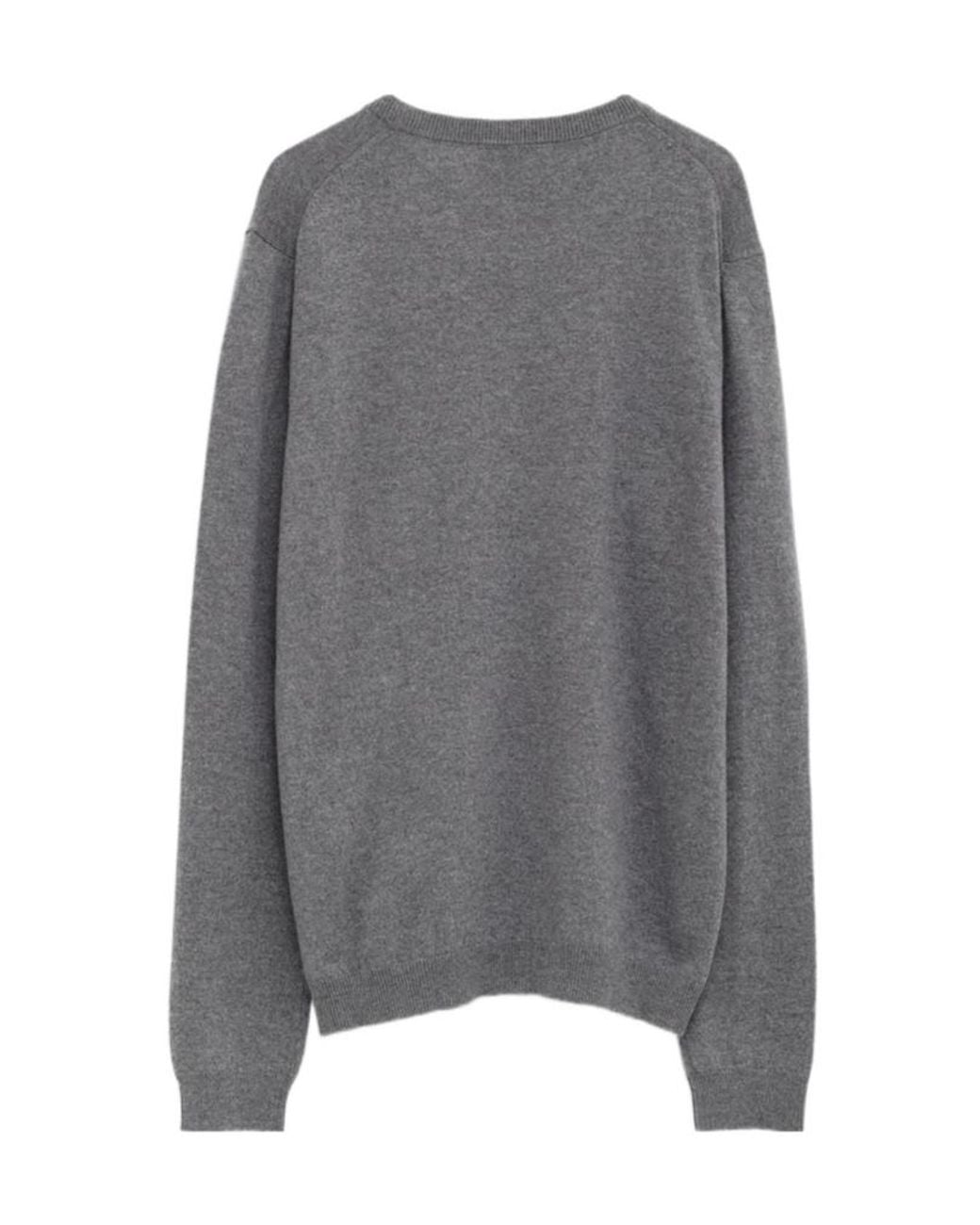 Gucci Gray Logo Intarsia Knit Jumper for men