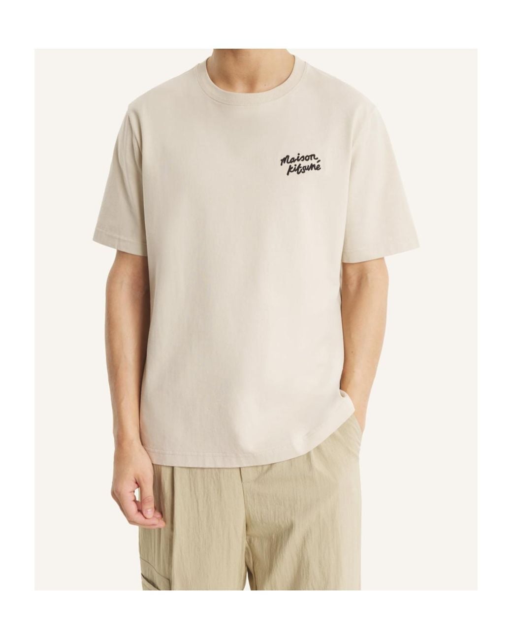 Maison Kitsuné White Maison Kitsuné Handwriting Comfort T-Shirt for men