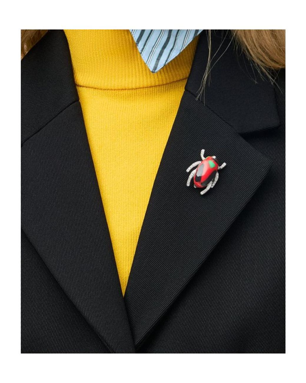 Loewe White Carabeo Brooch