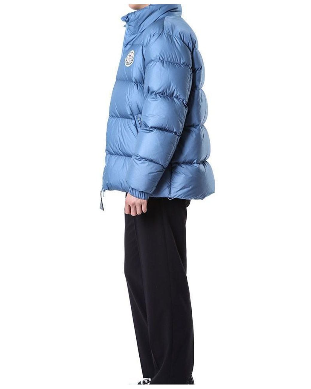 Moncler Blue Citala Big Logo Patch Down Jacket for men