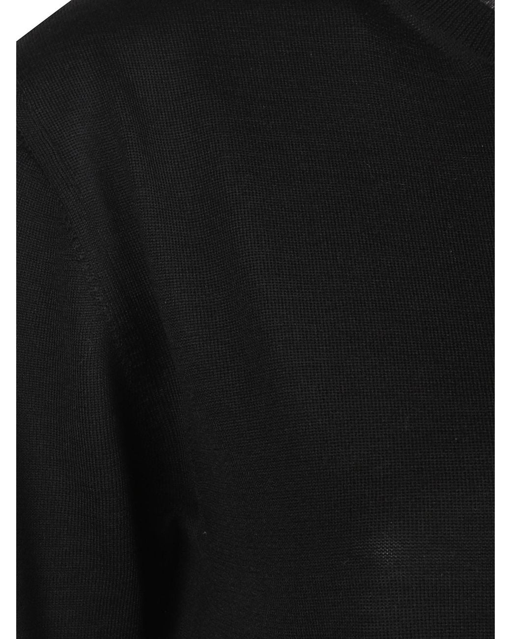 Saint Laurent Black Long Knitted Crewneck Dress