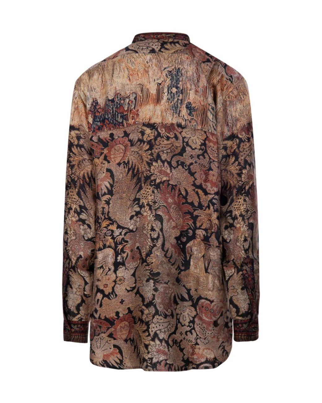 Pierre Louis Mascia Brown Aloes Printed Long-Sleeve Shirt