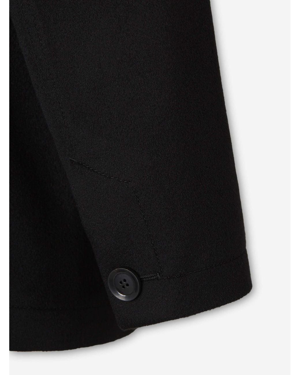 Brioni Black Short Cashmere-Wool Coat for men