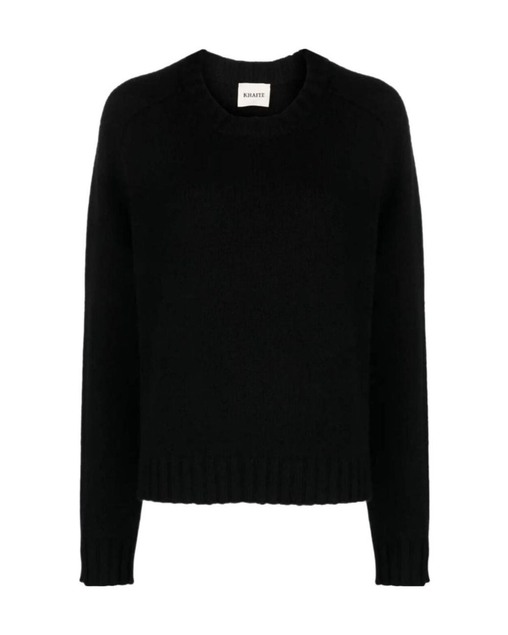 Khaite Black Long-Sleeved Crewneck Jumper