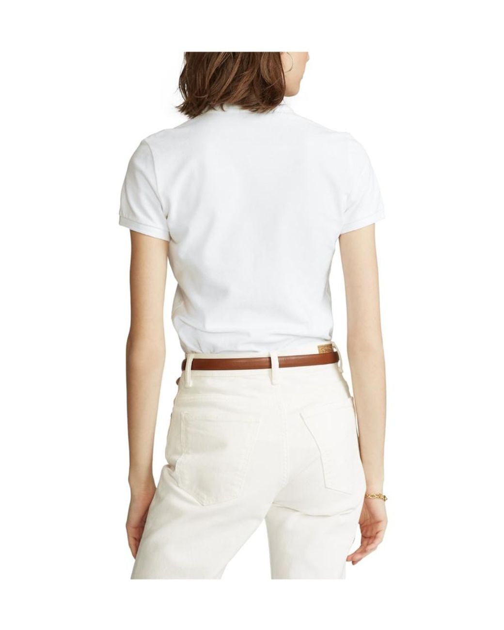 Polo Ralph Lauren White Logo Short-Sleeved Polo Shirt