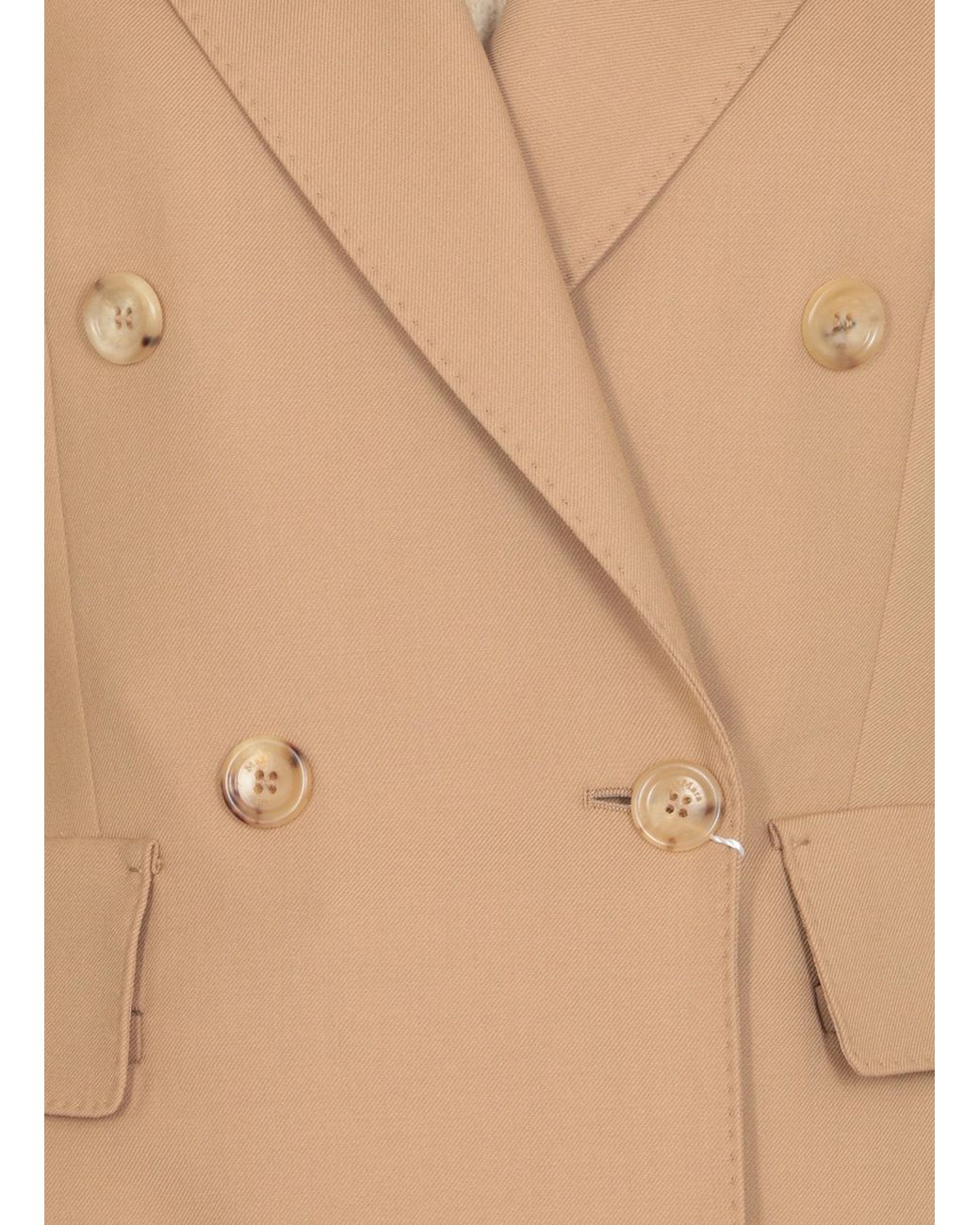 Max Mara Natural Sanna Double-Breasted Long-Sleeved Jacket