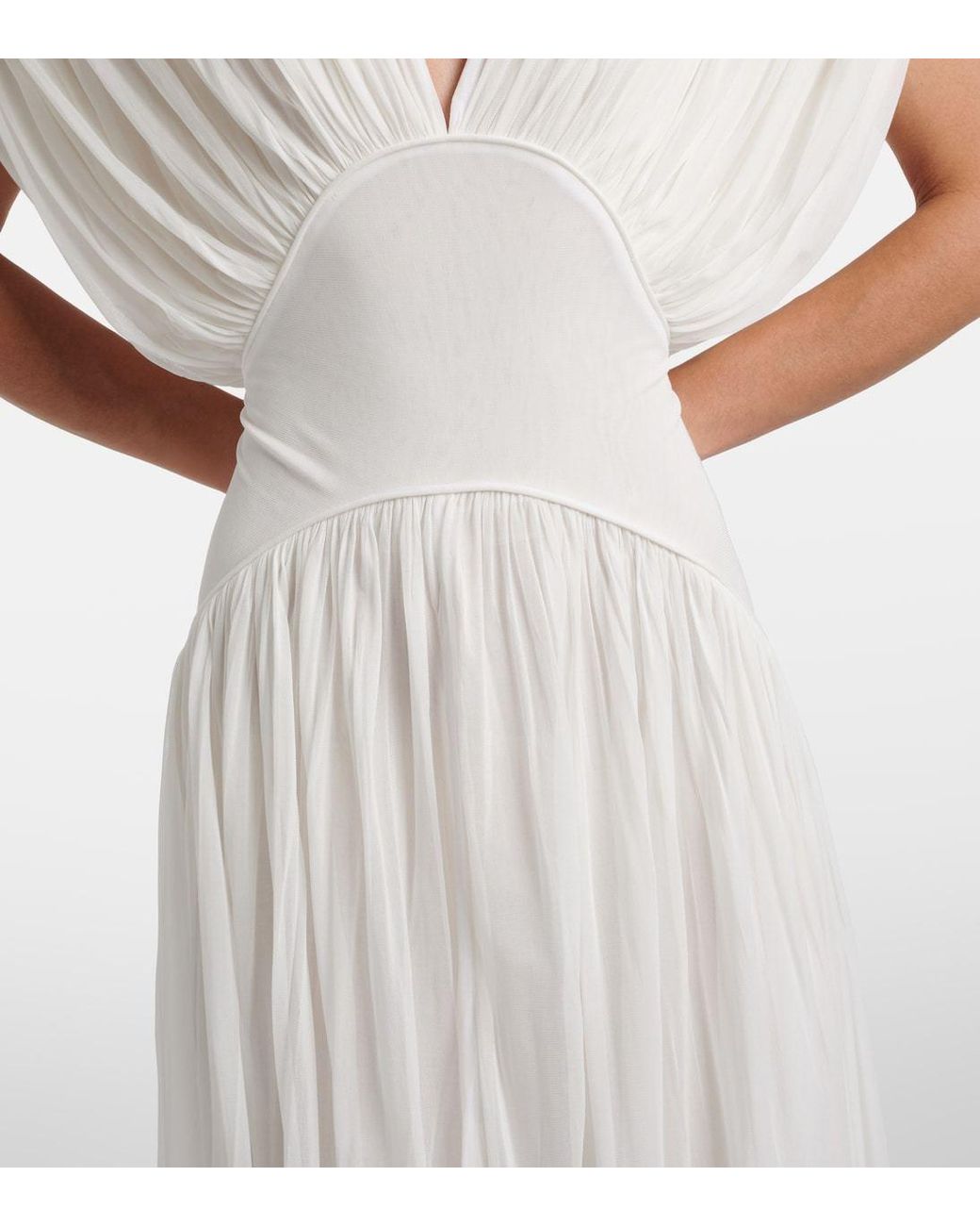 TOVE White Lyla Draped Jersey Gown