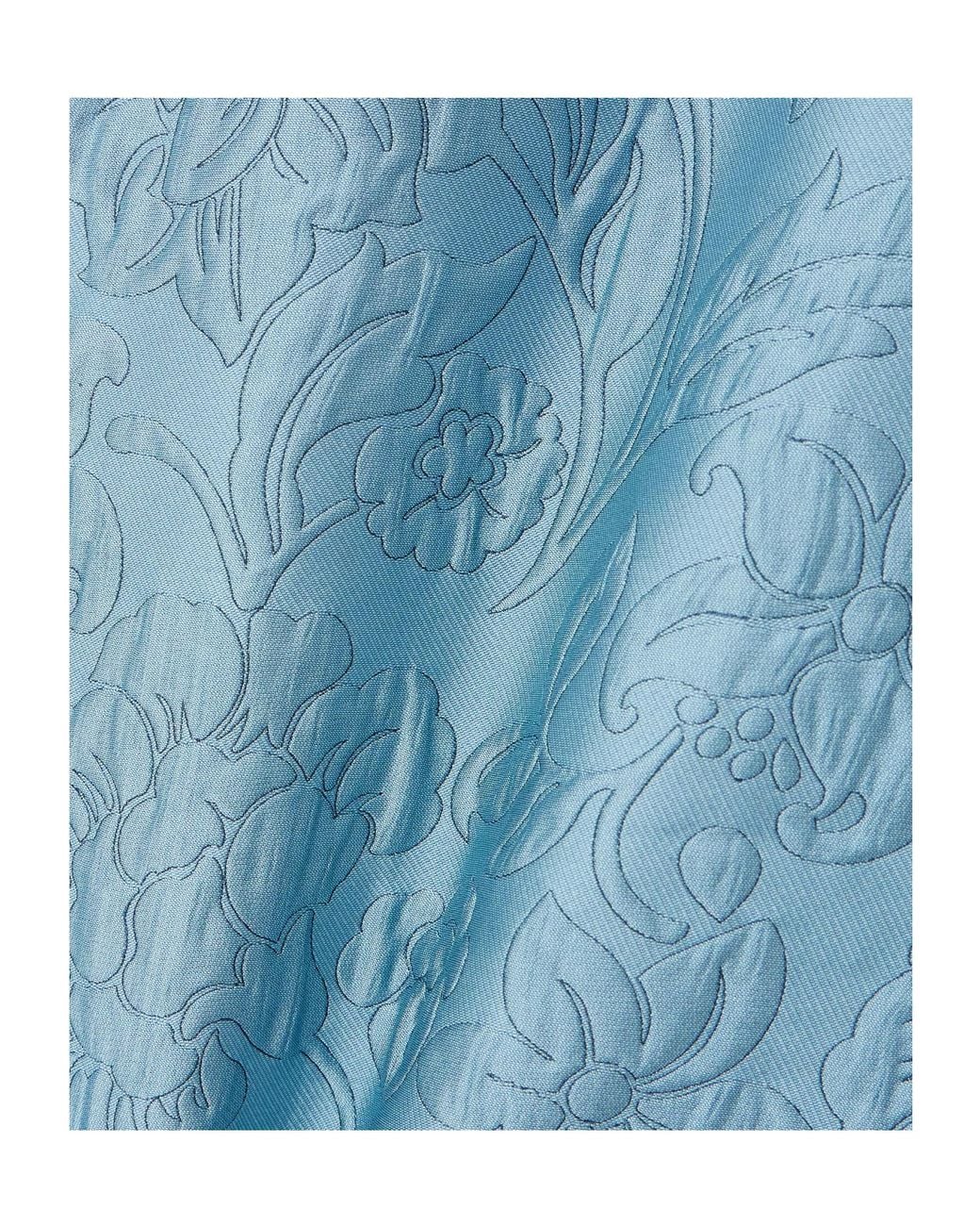 Emilia Wickstead Blue Open-Back Cloqué Maxi Dress