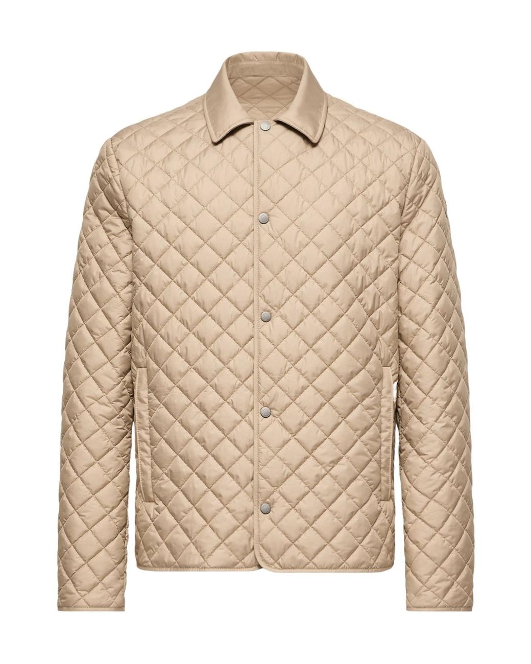 Moncler Natural Avrelie Diamond Quilted Padded Shirt Jacket for men
