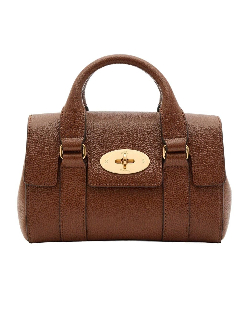 Mulberry Brown Casual Grain Shoulder Bag