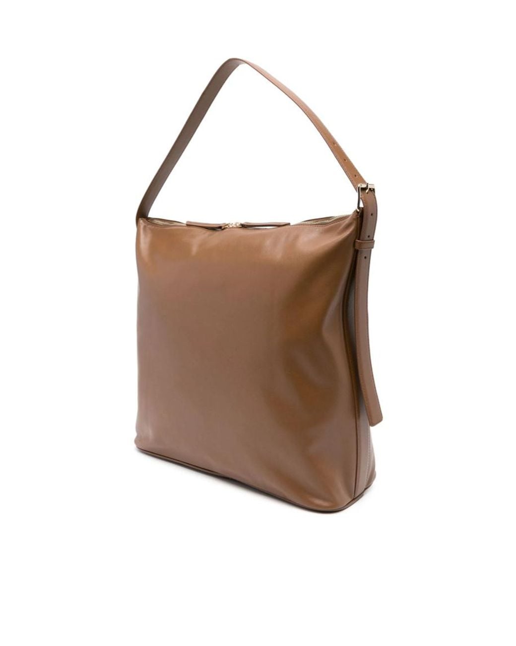 A.P.C. Brown Logo Printed Zipped Tote Bag