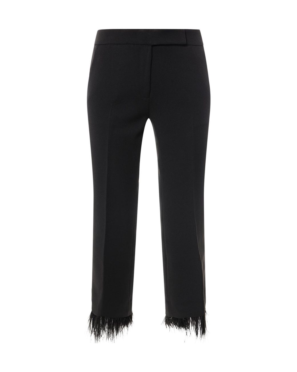MICHAEL Michael Kors Black Feather Detailed Stretch Trousers