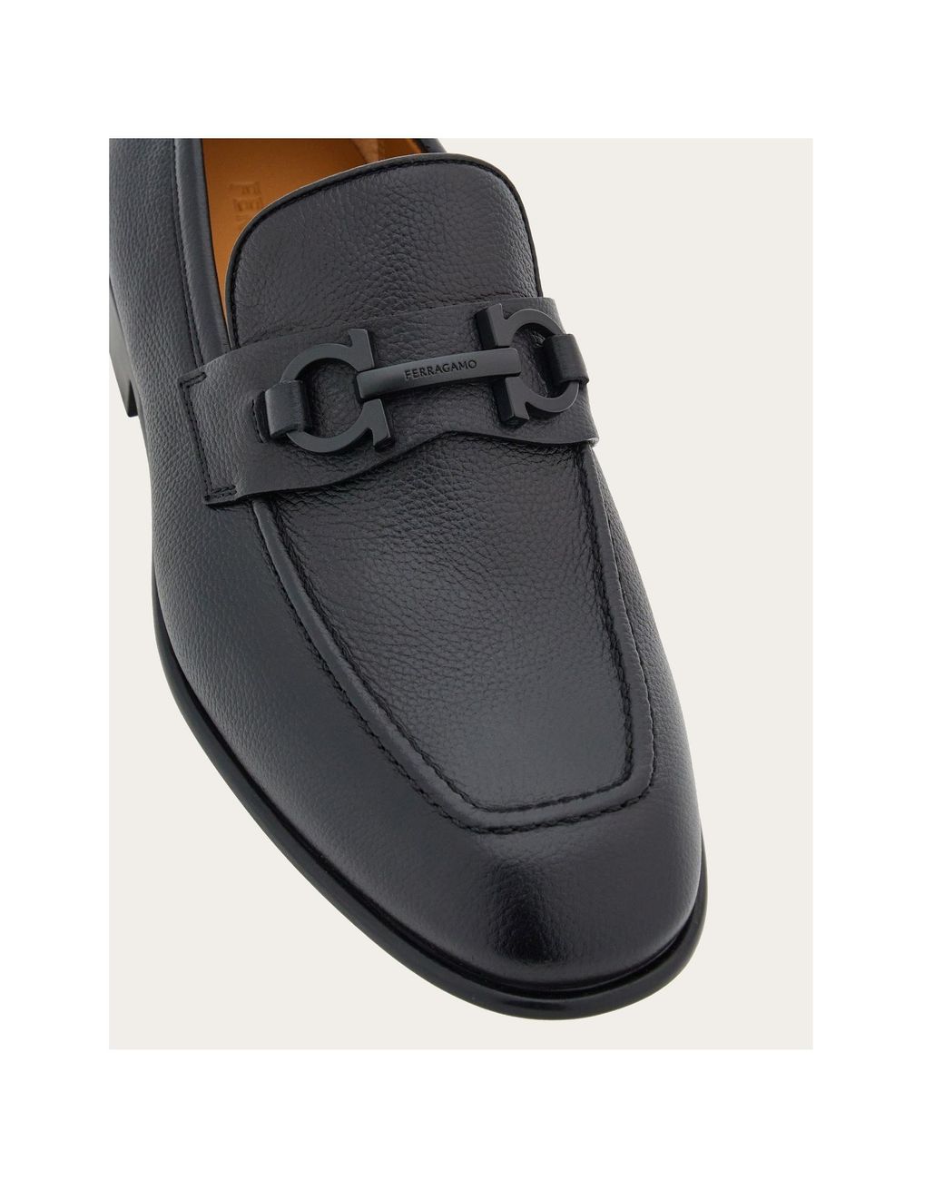 Ferragamo Black Ferragamo Gancini-Buckle Slip-On Loafers for men