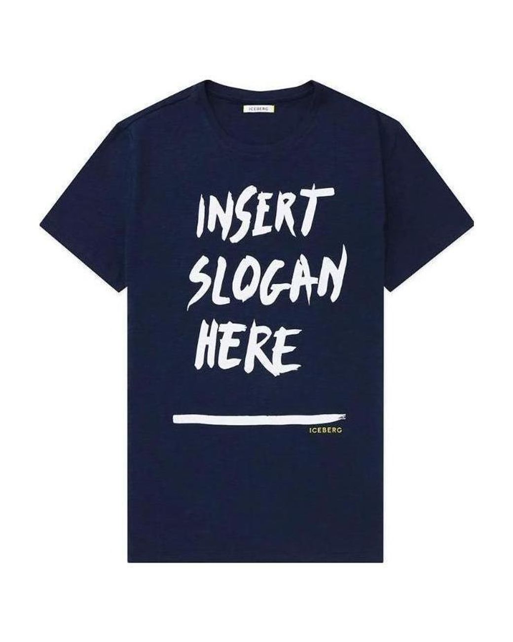 Iceberg Blue Round Collar Logo T-Shirt for men