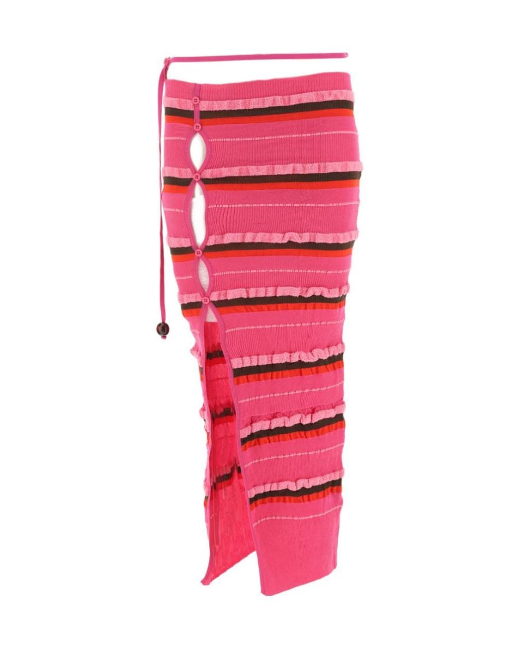 Jacquemus Pink Asymmetric Striped Skirt