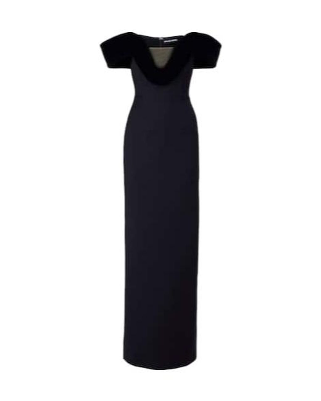 David Koma Blue Off-Shoulder Wool-Blend Bustier Gown