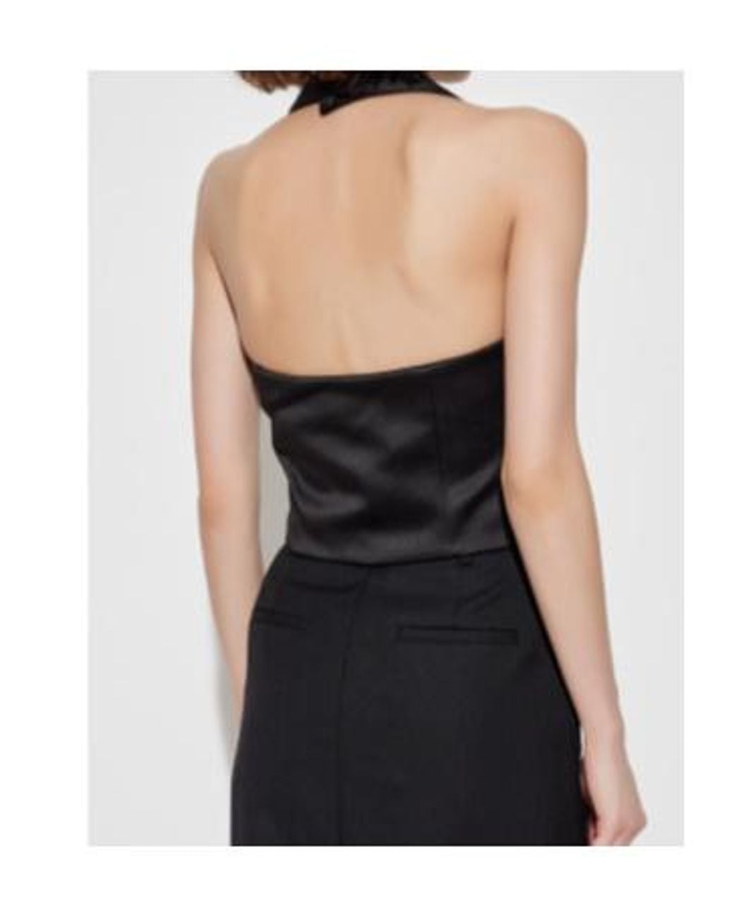 Marc Jacobs Black Sculpted Satin Halter Top