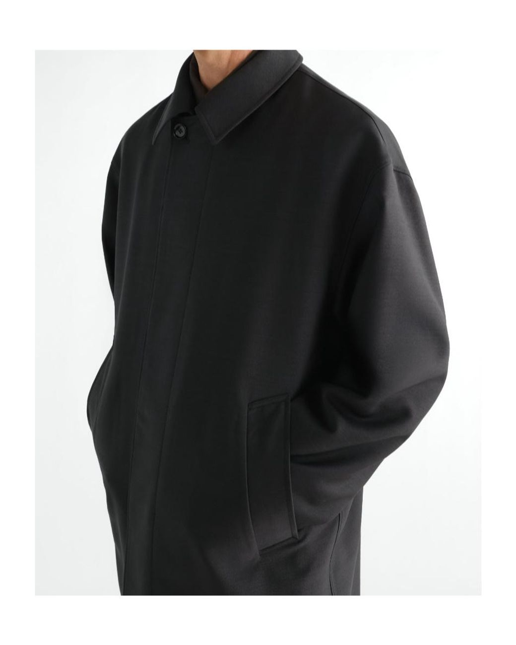 Lemaire Black Car Coat for men