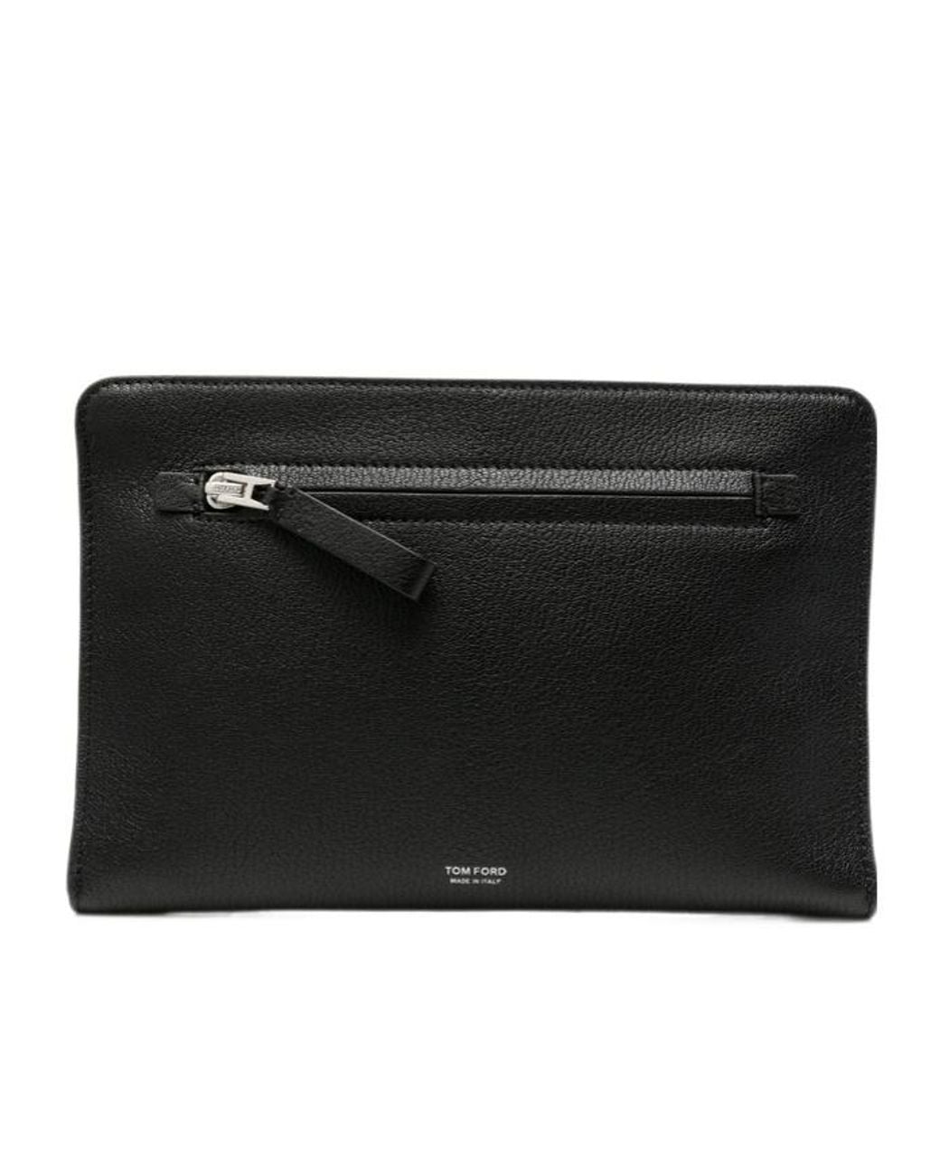 Tom Ford Black Zip-Top Clutch for men