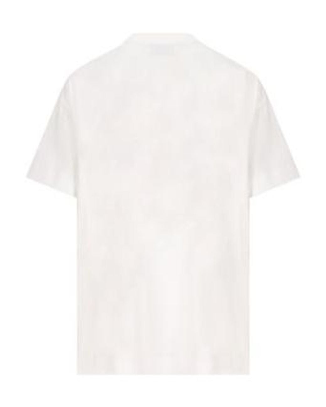 Givenchy White Paris Logo Zigzag Stitching T-Shirt