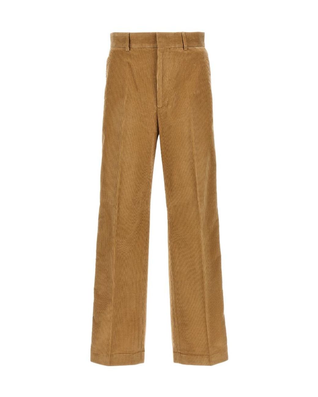 Palm Angels Natural Side Stripe Detailed Corduroy Pants for men